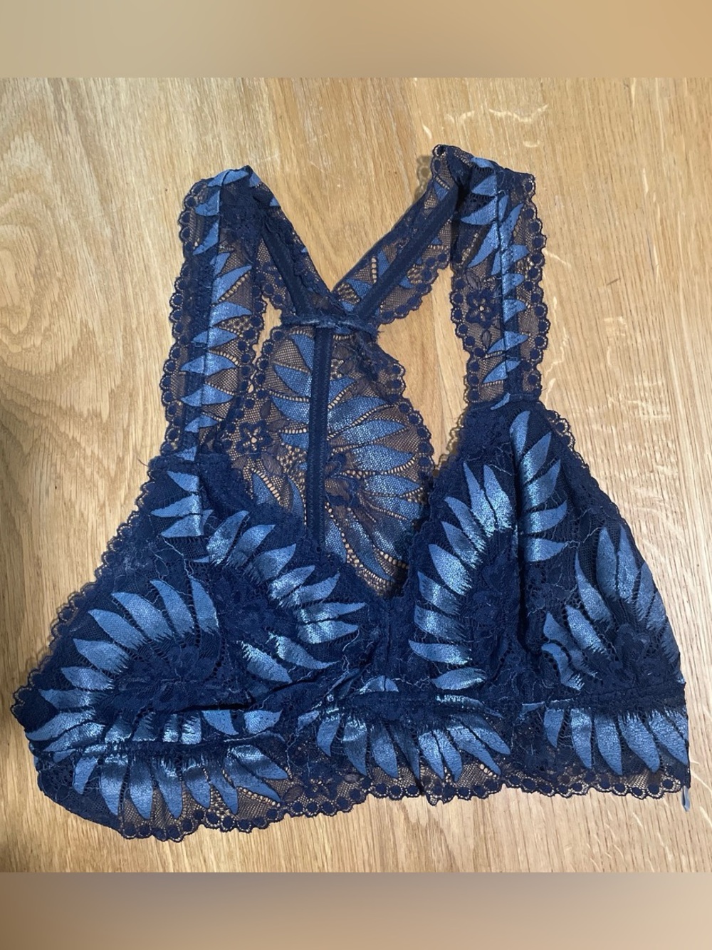 Aerie Lace Racerback Bralette in Navy, Large